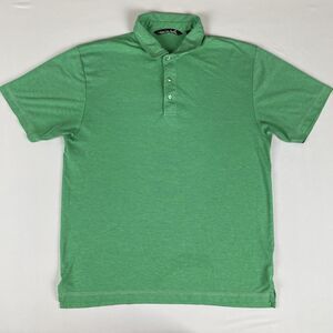 Travis Mathew Short Sleeve Polo Shirt Men's Large Green Golf Stretch Logo